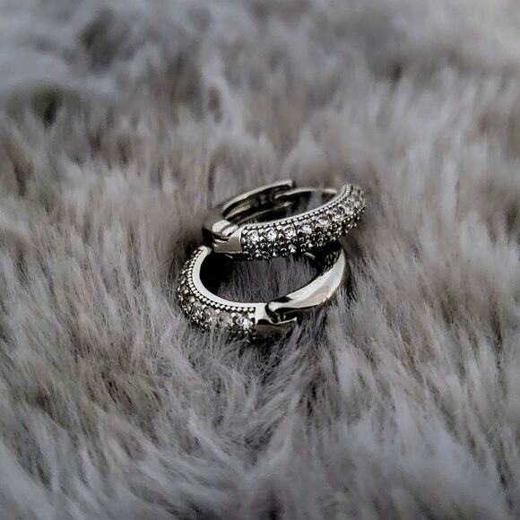 Hoop Zirconia Earrings - Picture 11 of 11